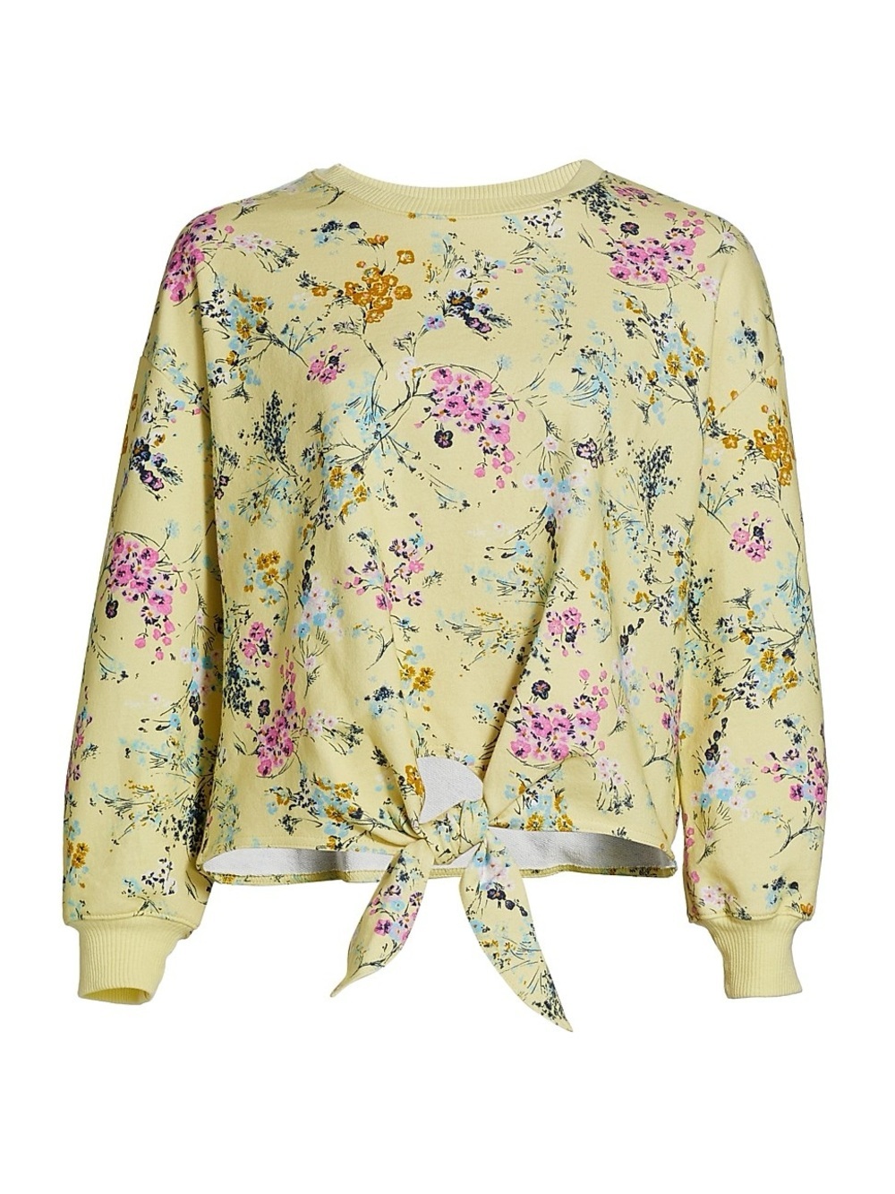 Cinq à sept Parker Sakura floral front tie pullover sweatshirt